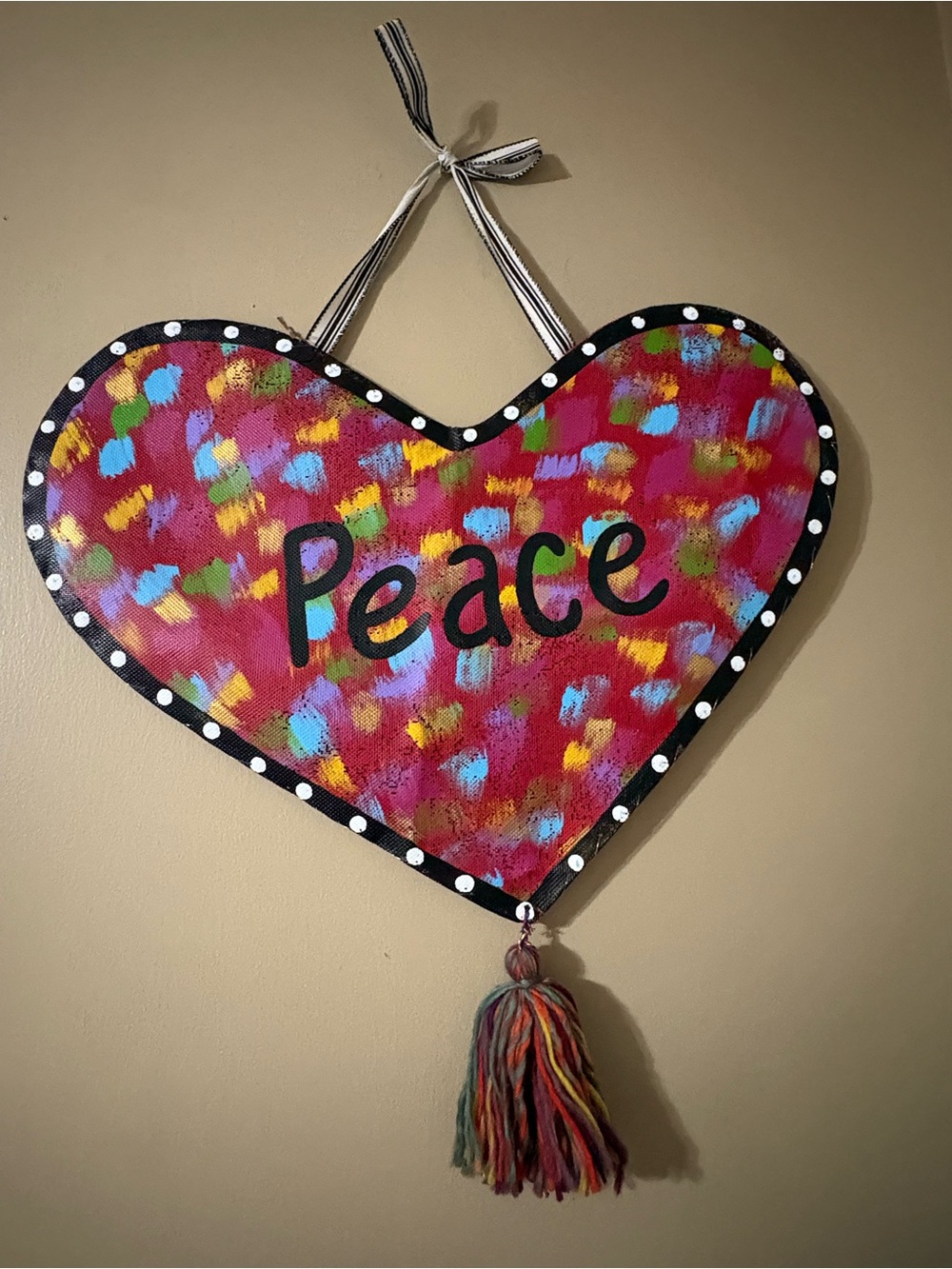 Demdaco Red Heart 'Peace' Multicolor Accent Wall Hanging